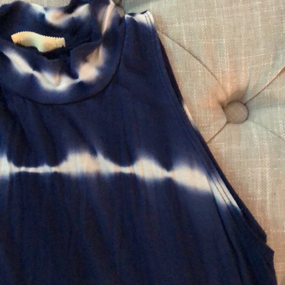 Navy white tie dye pattern dress - Picture 2 of 2